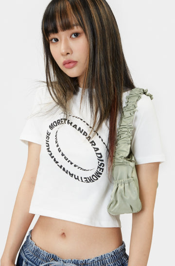 3D Lettering graphic crop t-shirt